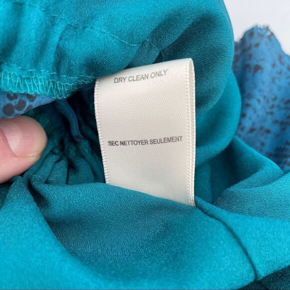 Rebecca Taylor Python Print 3/4 Sleeve Silk Shirt Dress Tunic In Jade Size 0 - Picture 12 of 13